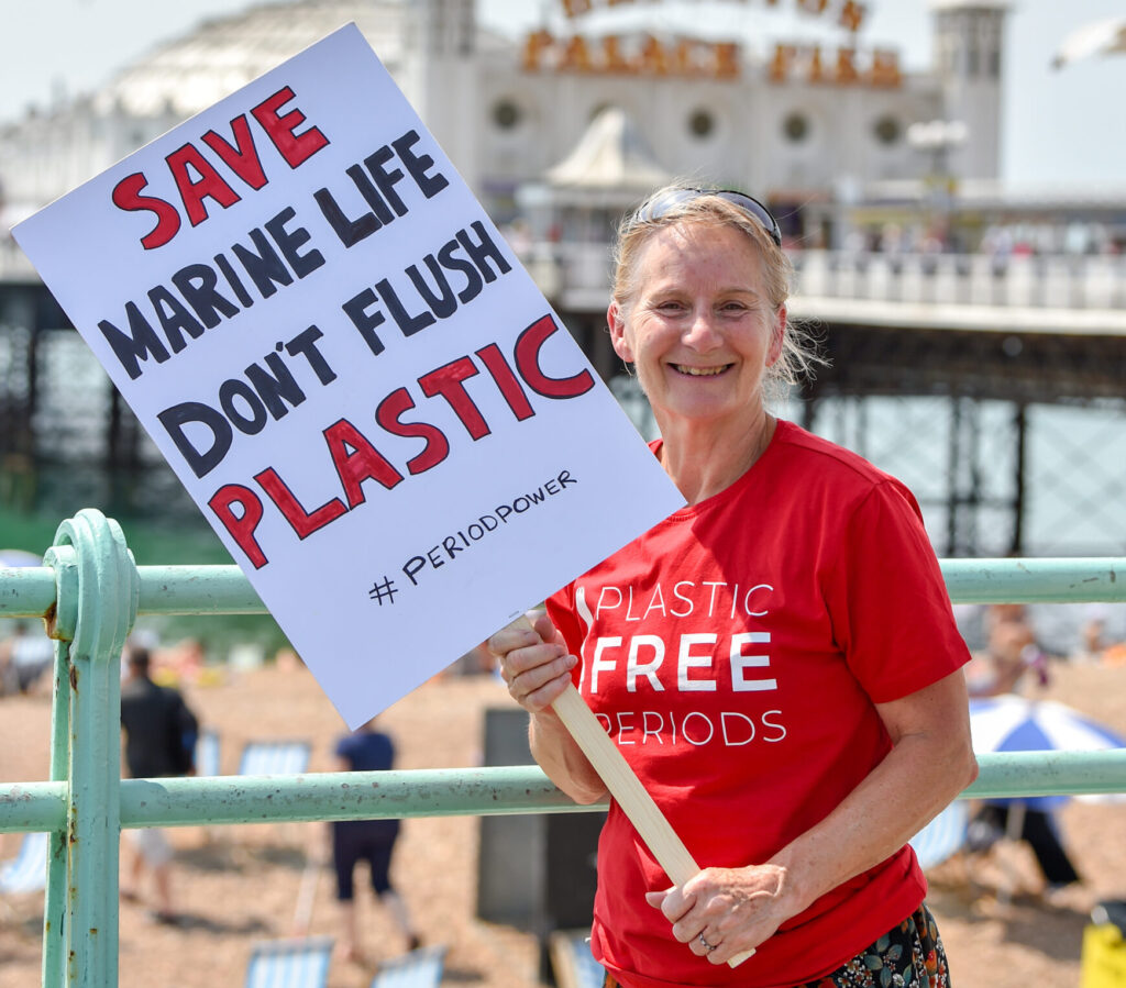 Plastic Free Parade in Brighton on Hot Sunny Day UK